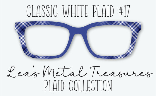 Classic WHITE Plaid #17 Eyewear Frame Toppers • DECEMBER 2025 TOPPER OF THE MONTH