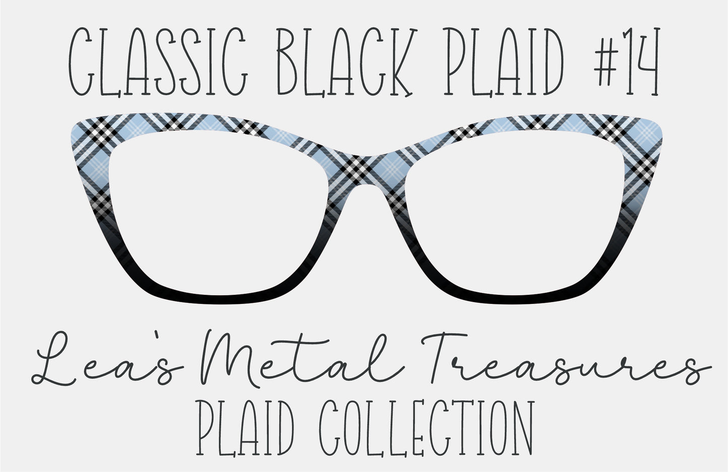 Classic Black Plaid 14 Magnetic Eyeglasses Topper