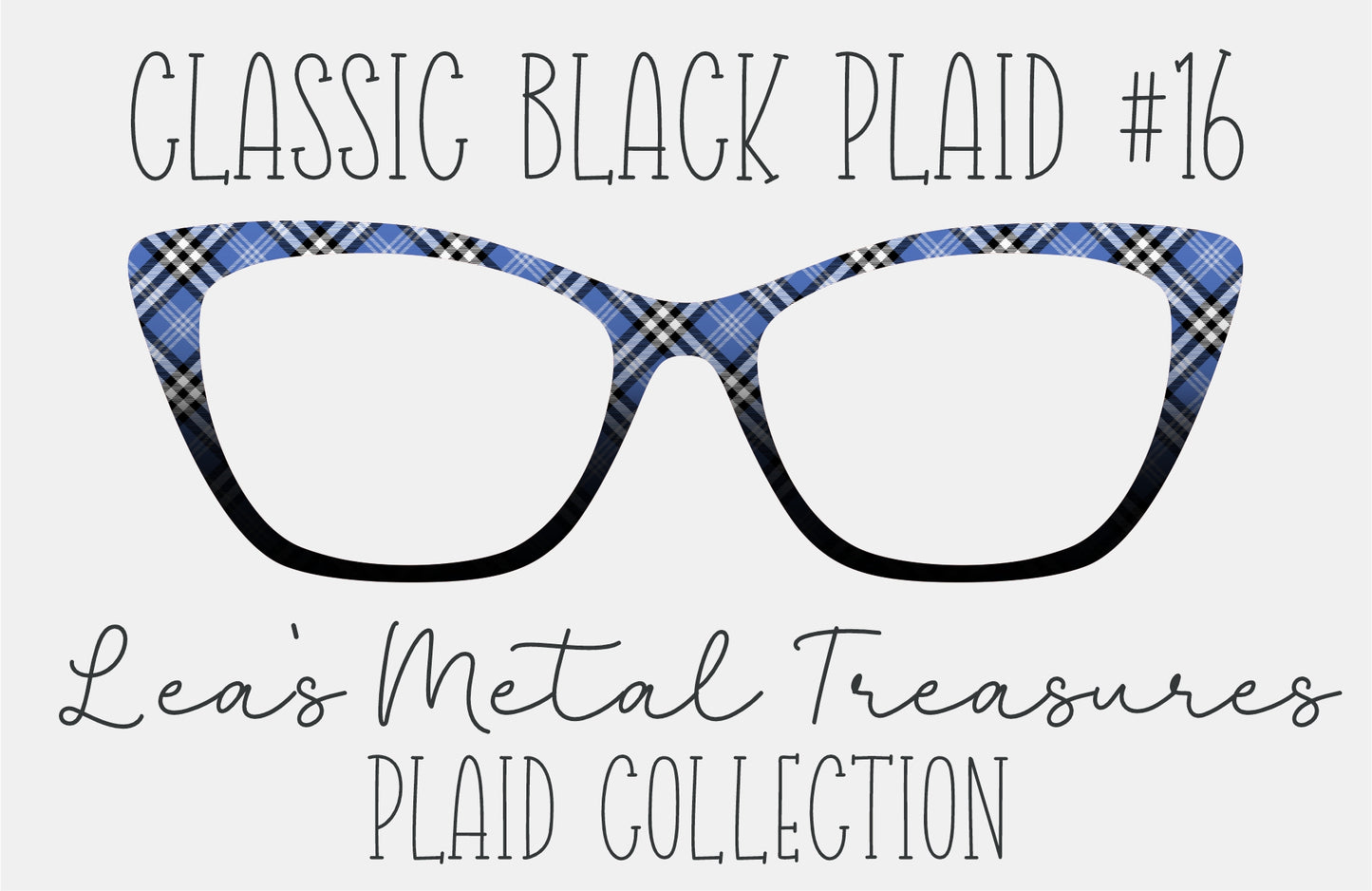 Classic Black Plaid 16 Magnetic Eyeglasses Topper