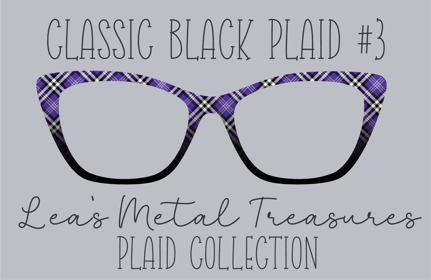 Classic Black Plaid 3 Magnetic Eyeglasses Topper