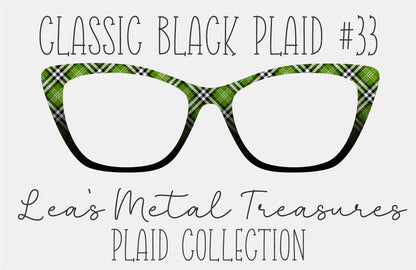 Classic Black Plaid 34 Magnetic Eyeglasses Topper