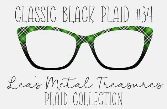 Classic Black Plaid 34 Magnetic Eyeglasses Topper