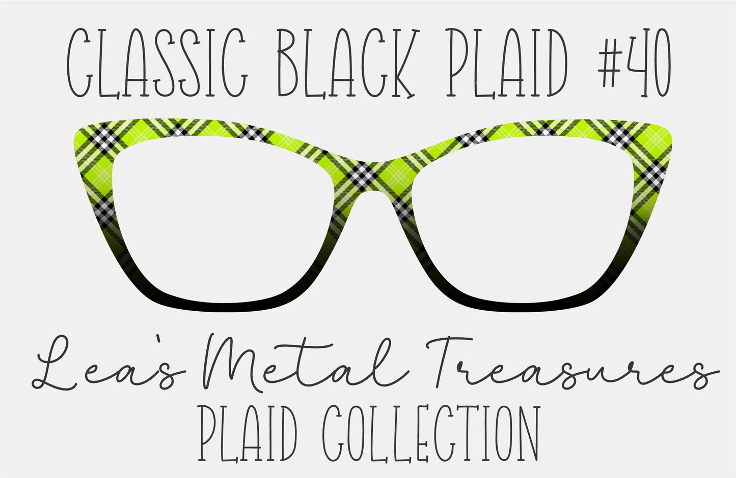 Classic Black Plaid 40 Magnetic Eyeglasses Topper