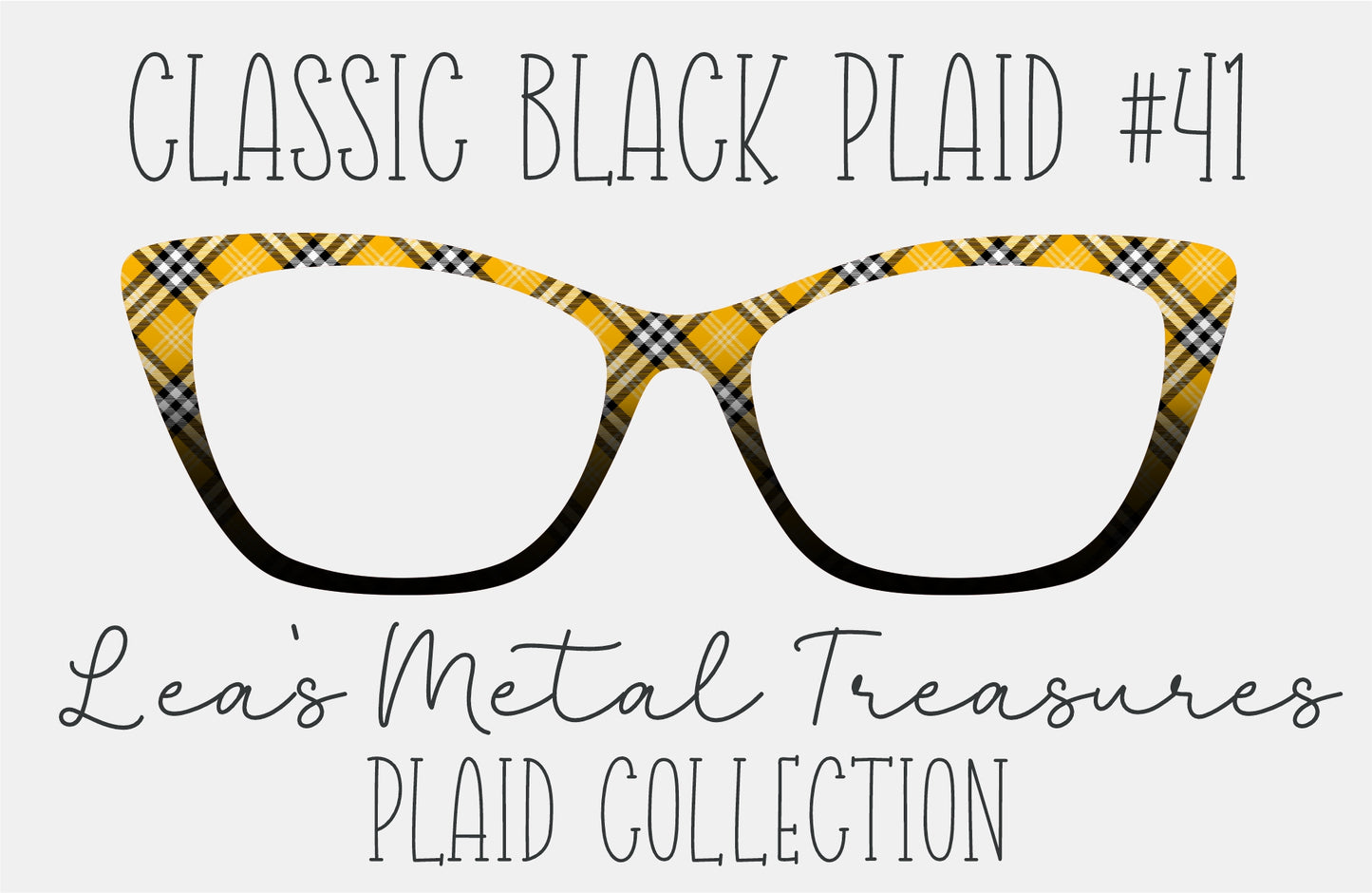 Classic Black Plaid 41 Magnetic Eyeglasses Topper