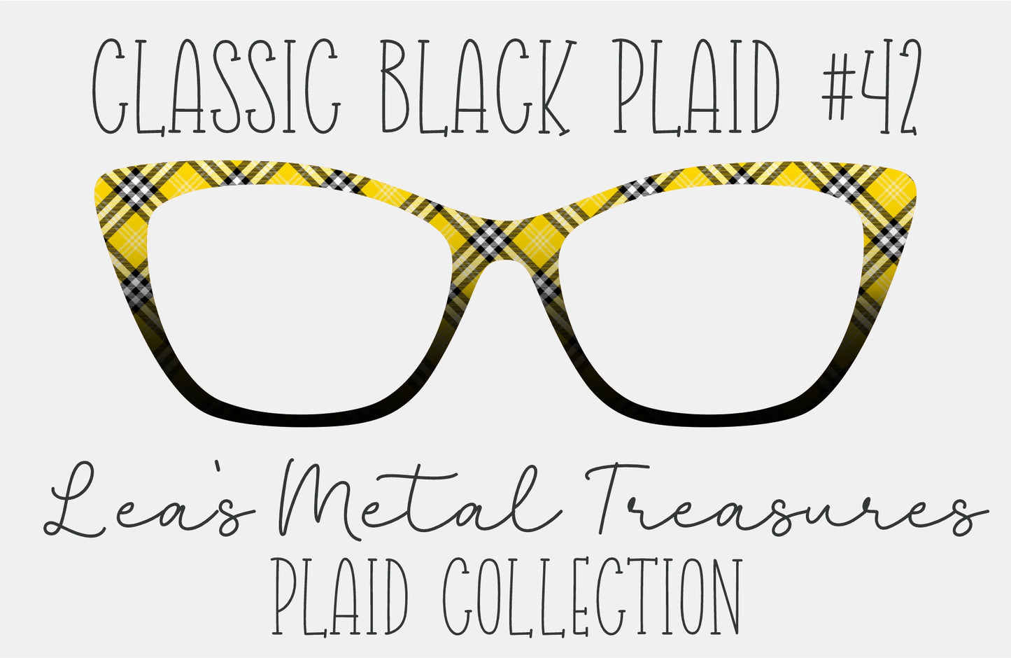 Classic Black Plaid 42 Magnetic Eyeglasses Topper