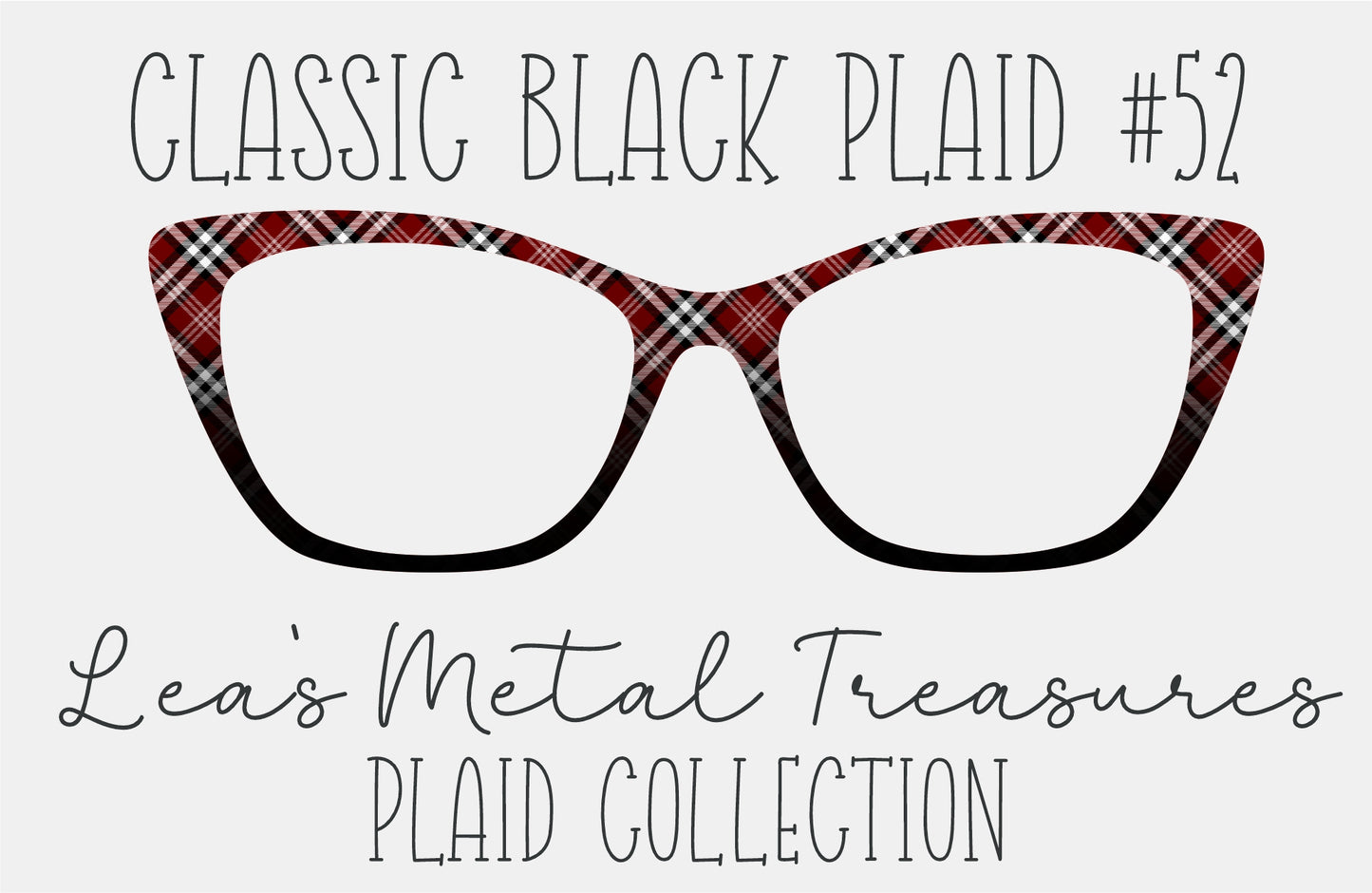 Classic Black Plaid 52 Magnetic Eyeglasses Topper