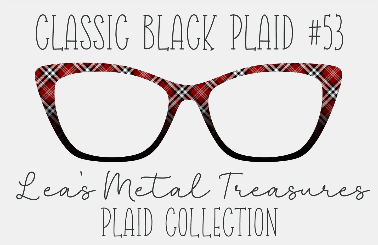 Classic Black Plaid 53 Magnetic Eyeglasses Topper