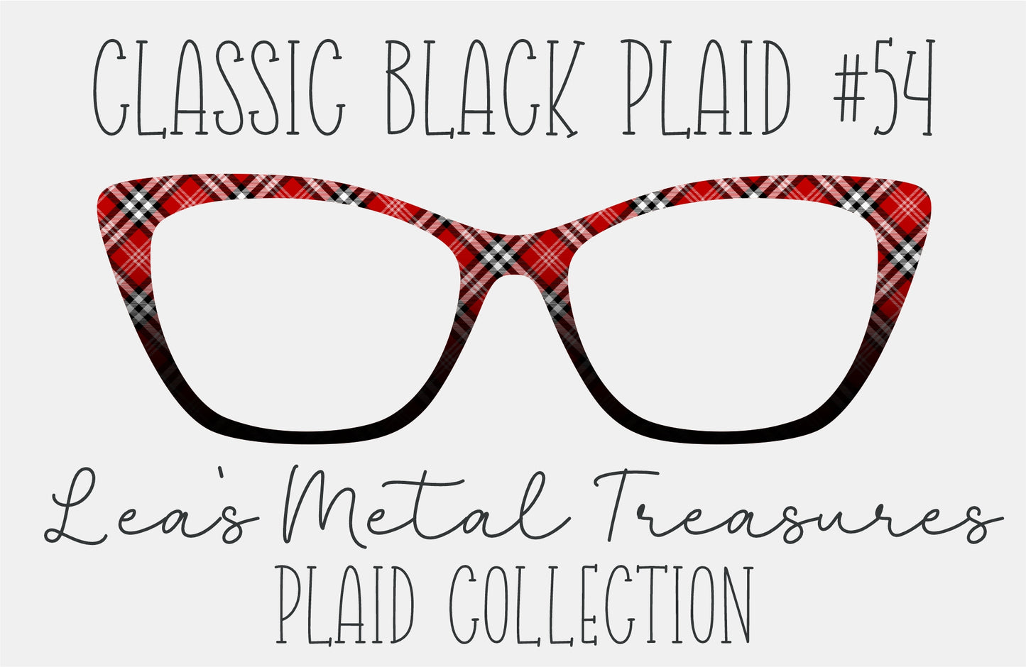 Classic Black Plaid 54 Magnetic Eyeglasses Topper