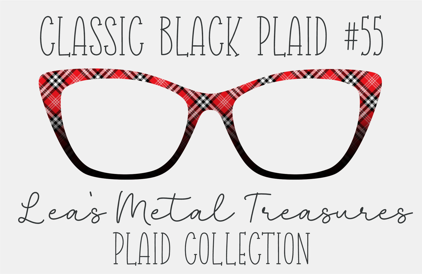 Classic Black Plaid 55 Magnetic Eyeglasses Topper