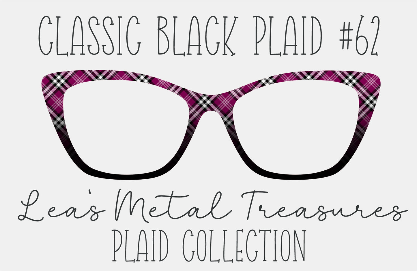 Classic Black Plaid 62 Magnetic Eyeglasses Topper