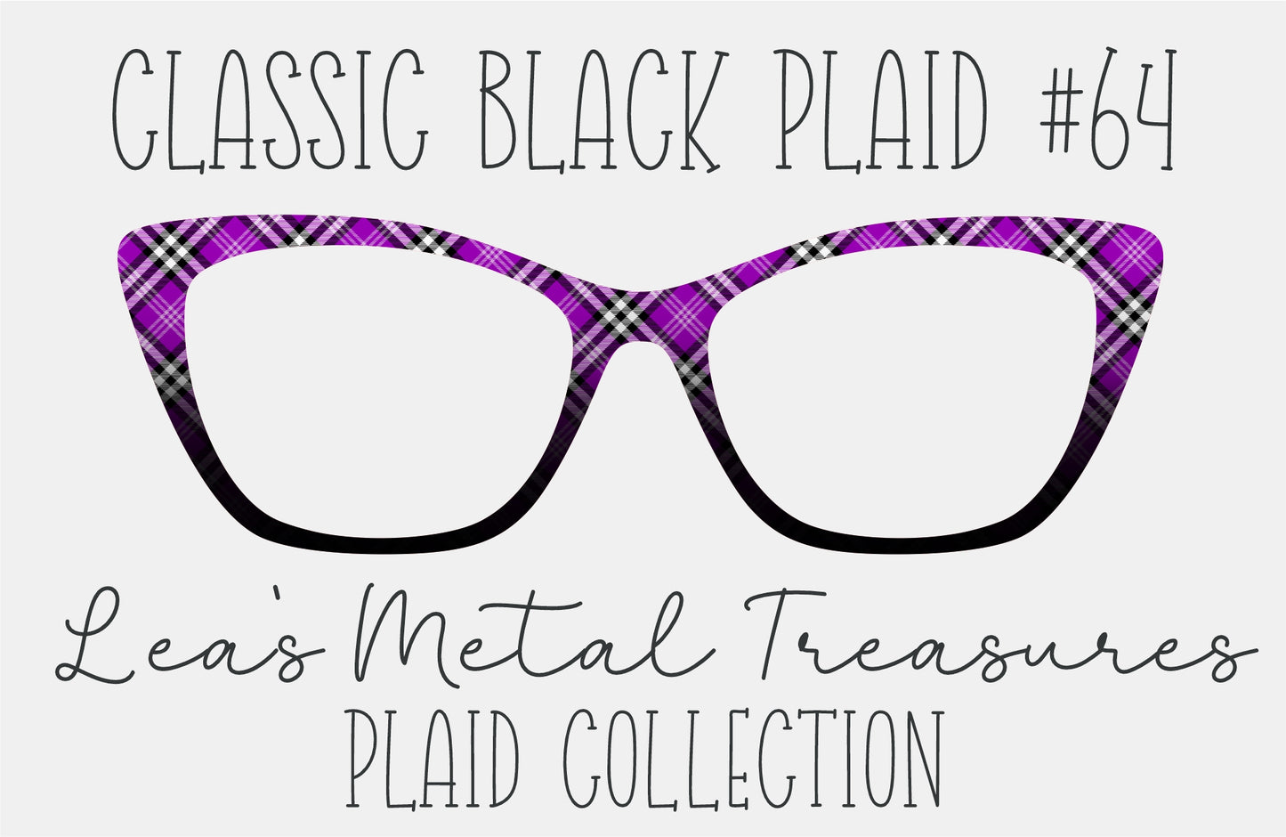 Classic Black Plaid 64 Magnetic Eyeglasses Topper