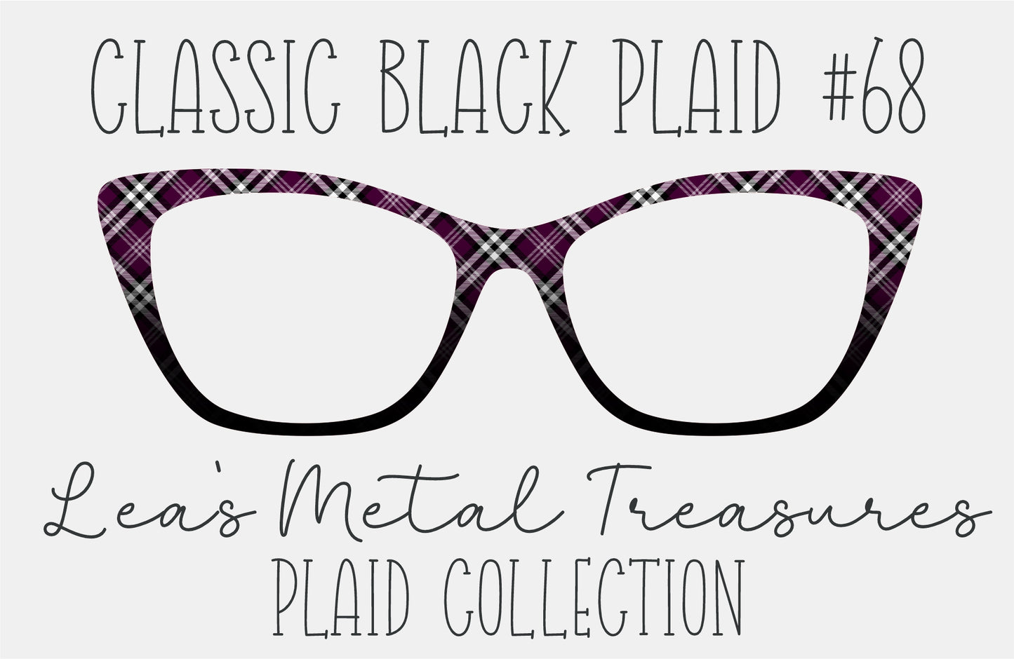 Classic Black Plaid 68 Magnetic Eyeglasses Topper