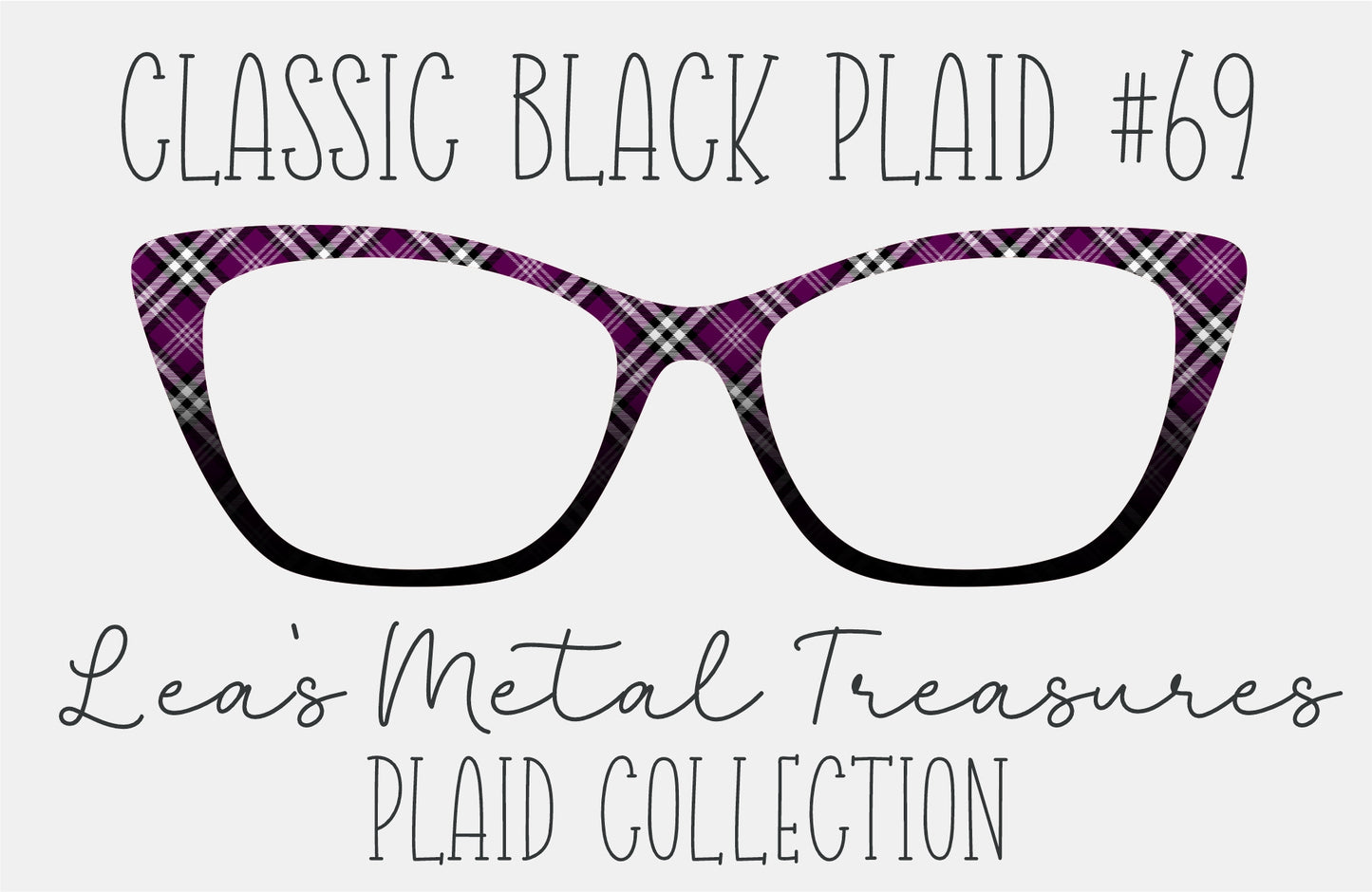 Classic Black Plaid 69 Magnetic Eyeglasses Topper