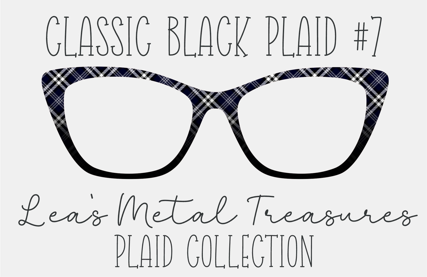 Classic Black Plaid 7 Magnetic Eyeglasses Topper