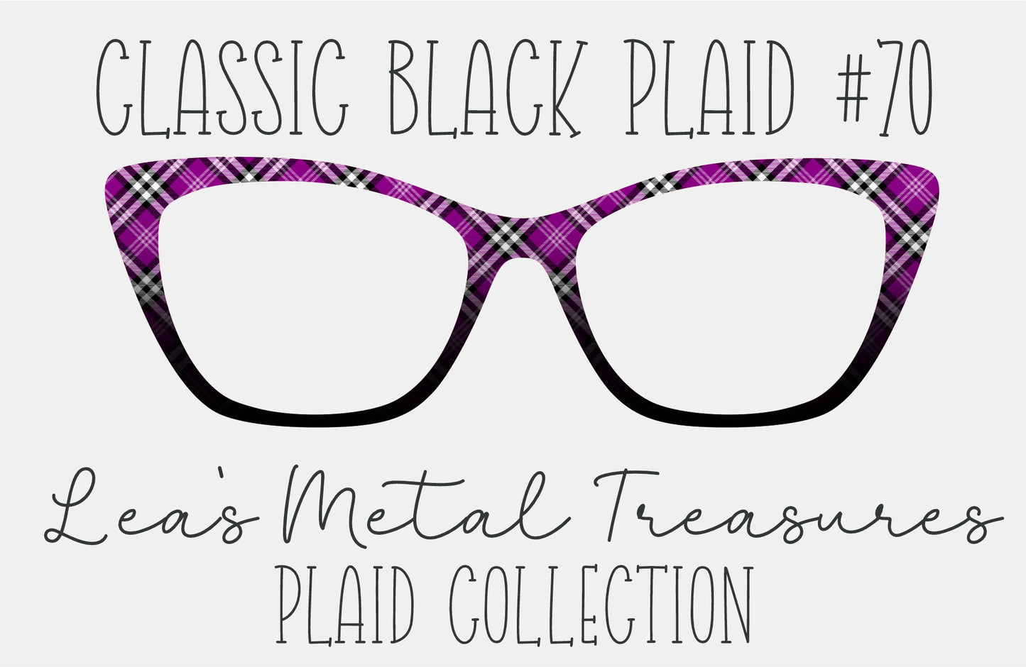 Classic Black Plaid 70 Magnetic Eyeglasses Topper