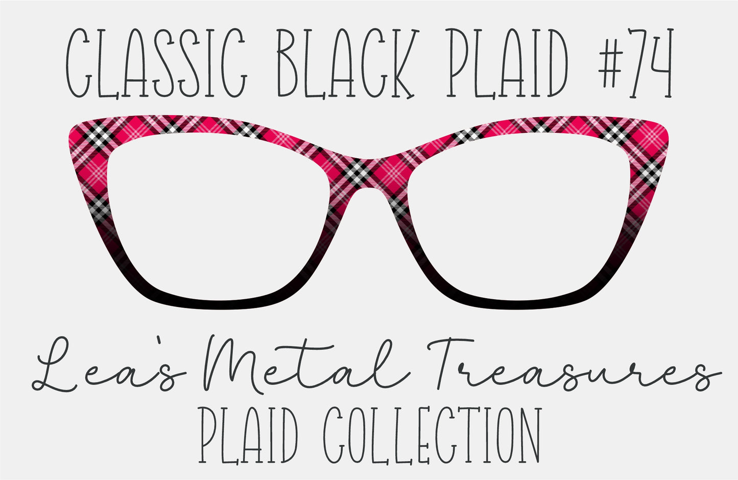 Classic Black Plaid 74 Magnetic Eyeglasses Topper