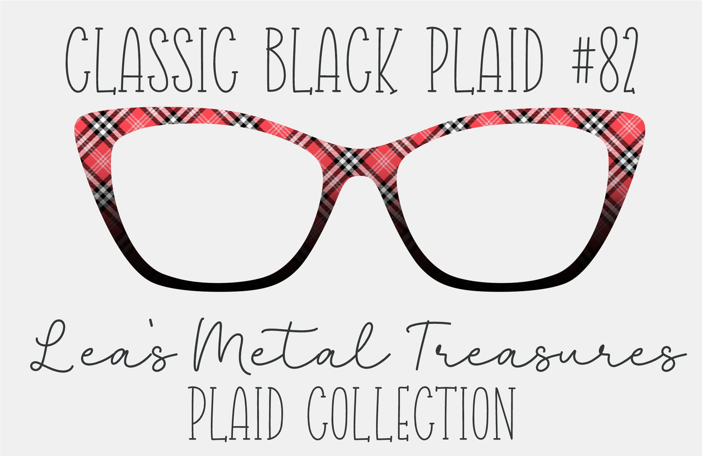 Classic Black Plaid 82 Magnetic Eyeglasses Topper