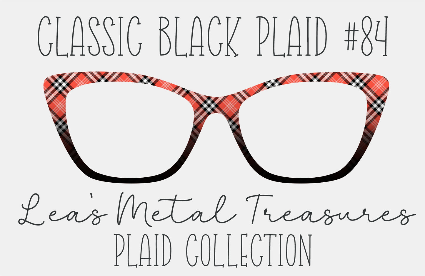 Classic Black Plaid 84 Magnetic Eyeglasses Topper