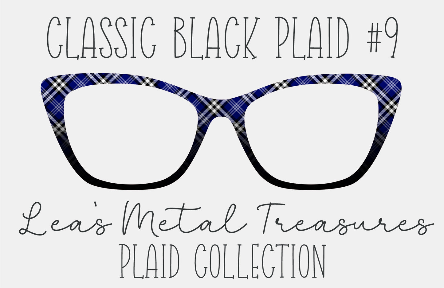 Classic Black Plaid 9 Magnetic Eyeglasses Topper