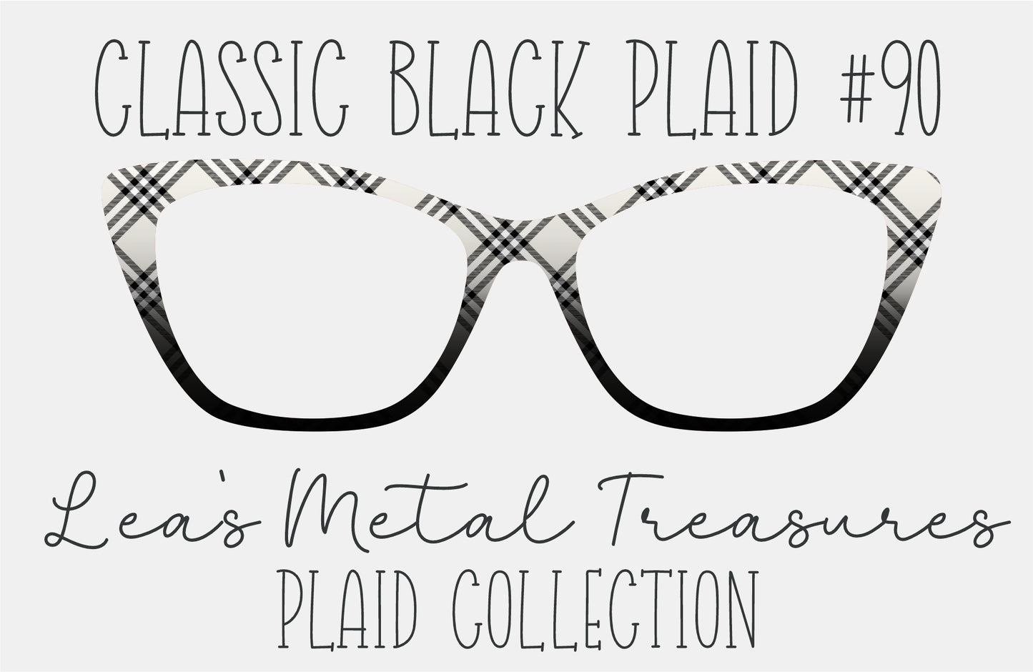 Classic Black Plaid 90 Magnetic Eyeglasses Topper