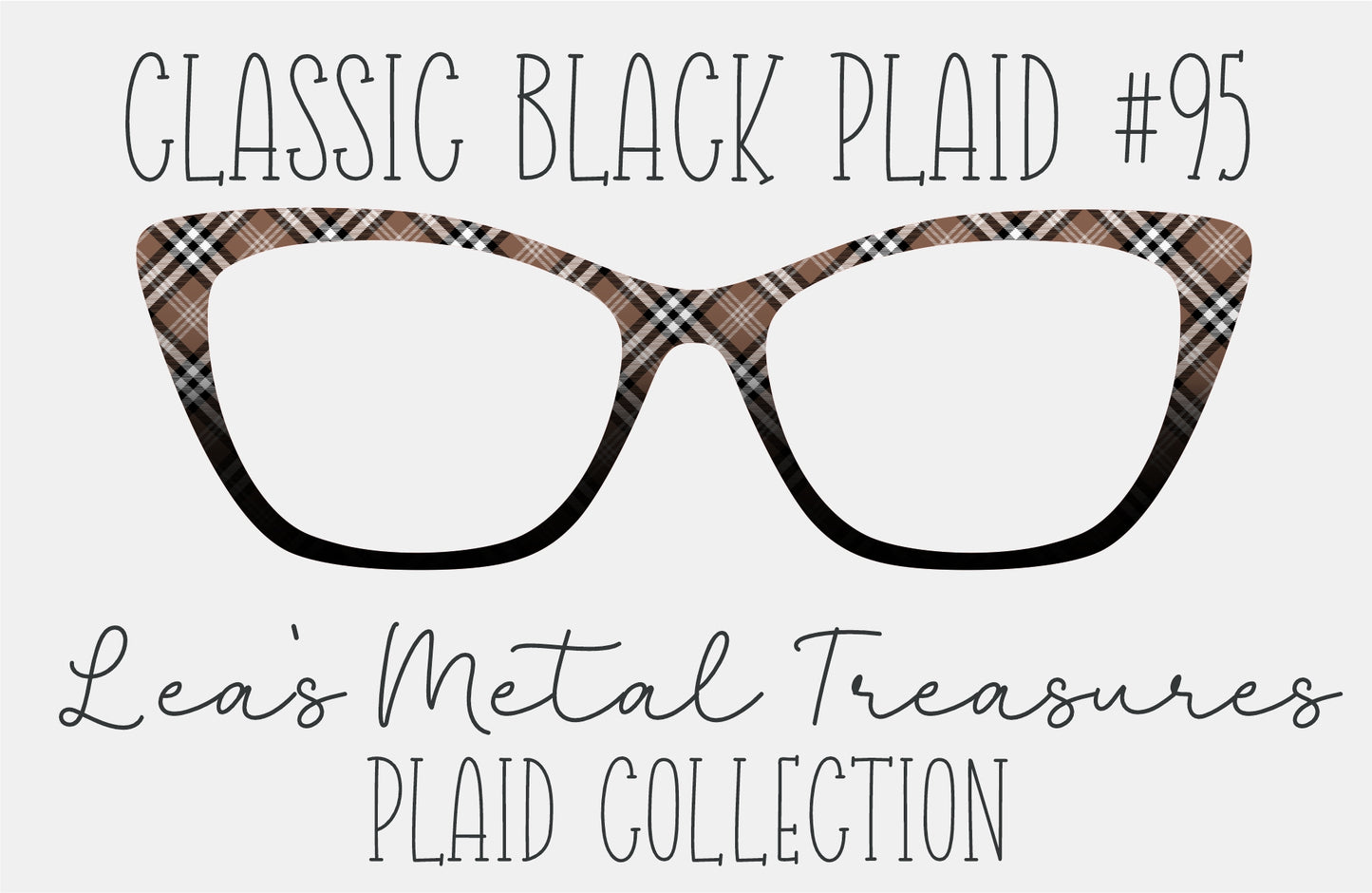 Classic Black Plaid 95 Magnetic Eyeglasses Topper