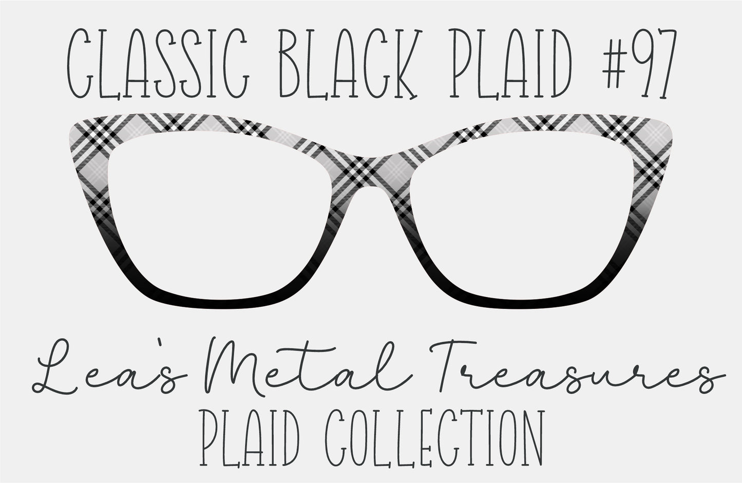 Classic Black Plaid 97 Magnetic Eyeglasses Topper