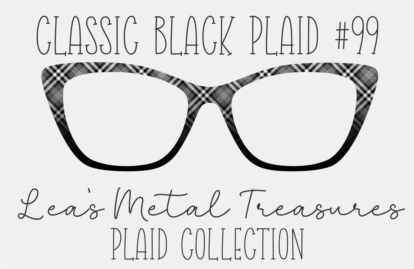 Classic Black Plaid 99 Magnetic Eyeglasses Topper