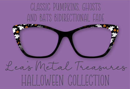 Classic Pumpkins Bats and Ghosts Bidirectional Fade Eyewear Frame Toppers COMES WITH MAGNETS