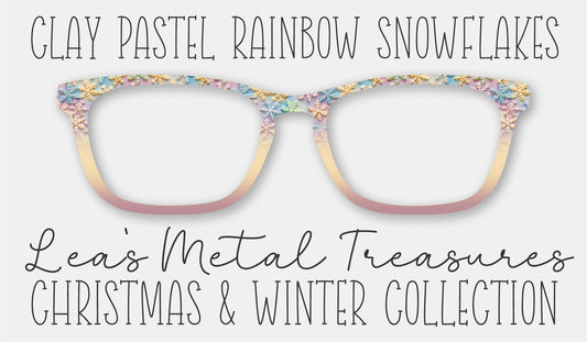 Clay Pastel Rainbow Snowflake PATTERN Eyewear Frame Toppers