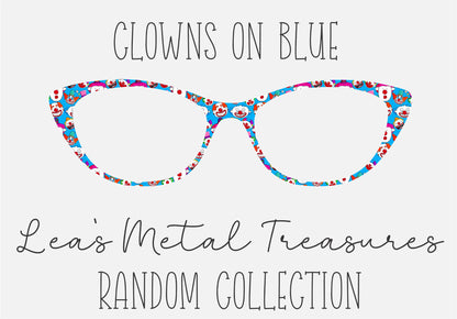 CLOWNS ON BLUE Eyewear Frame Toppers COMES WITH MAGNETS