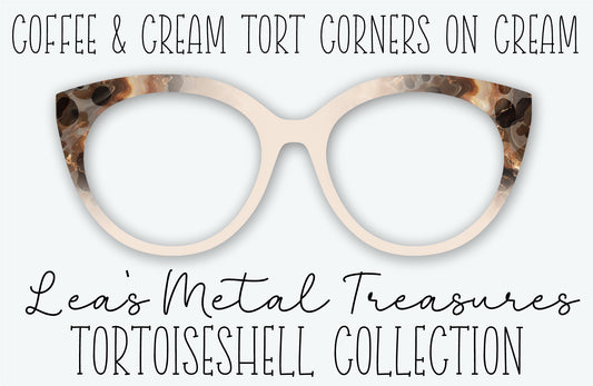 Coffee and Cream Tort Corners on Cream Eyewear Frame Toppers