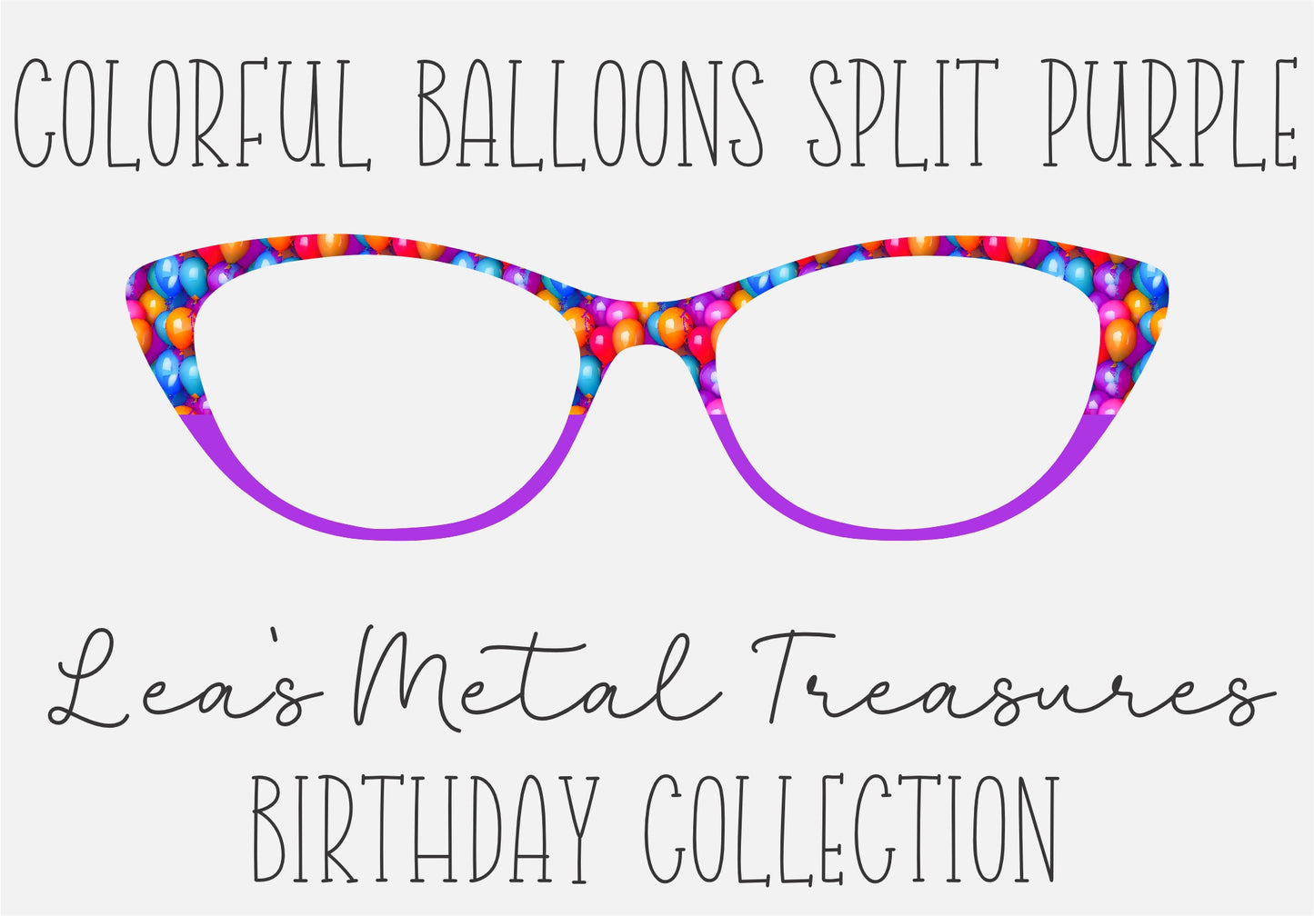 COLORFUL BALLOONS SPLIT PURPLE Eyewear Frame Toppers COMES WITH MAGNETS