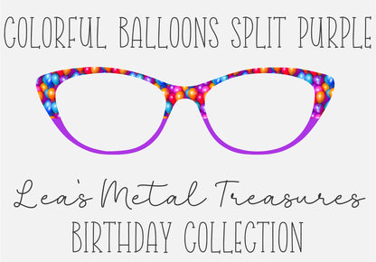 COLORFUL BALLOONS SPLIT PURPLE Eyewear Frame Toppers COMES WITH MAGNETS