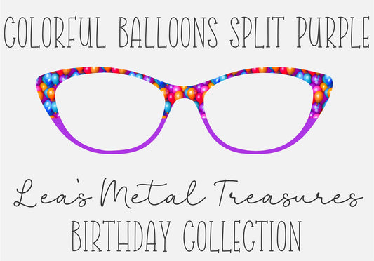 COLORFUL BALLOONS SPLIT PURPLE Eyewear Frame Toppers COMES WITH MAGNETS