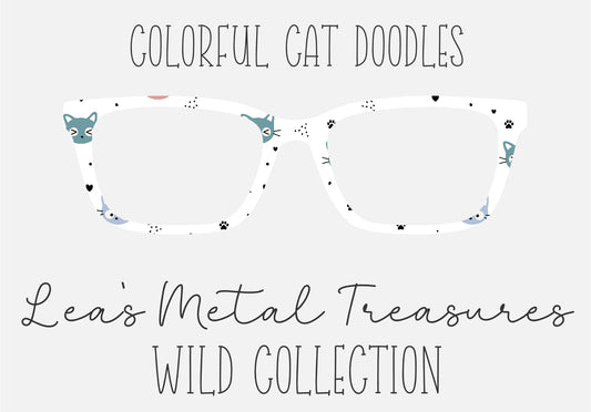 Colorful Cat Doodles Eyewear Frame Toppers COMES WITH MAGNETS