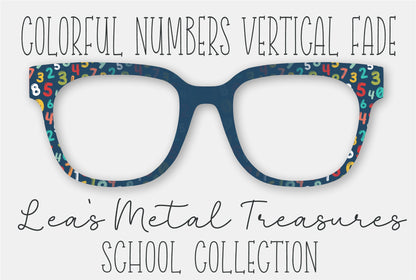 Colorful Numbers Vertical Fade Eyewear Frame Toppers COMES WITH MAGNETS