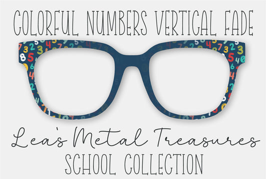 Colorful Numbers Vertical Fade Eyewear Frame Toppers COMES WITH MAGNETS