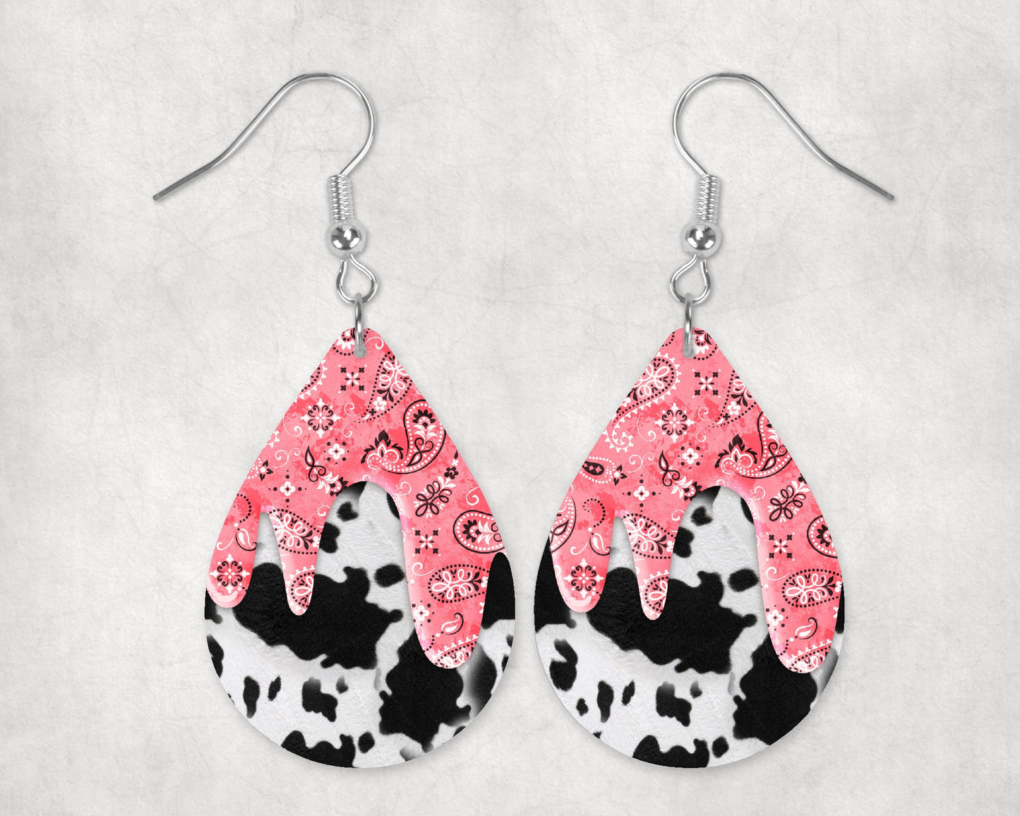 Coral Bandana and Cow Print • Magnetic Eyeglasses Toppers