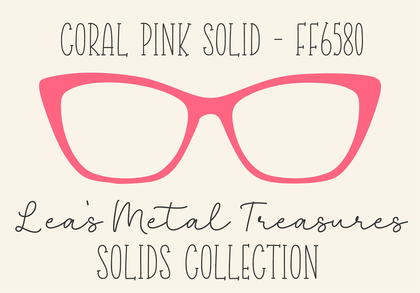 CORAL PINK SOLID FF6580 Eyewear Frame Toppers COMES WITH MAGNETS