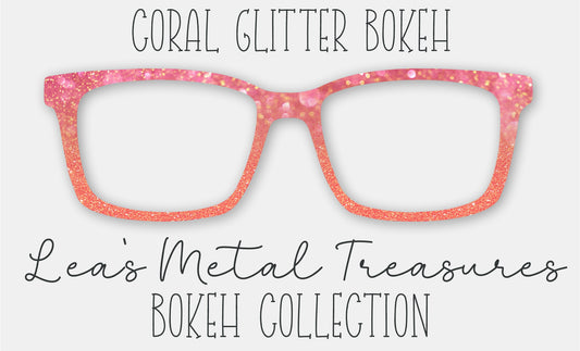 Coral Glitter Bokeh Eyewear Frame Toppers