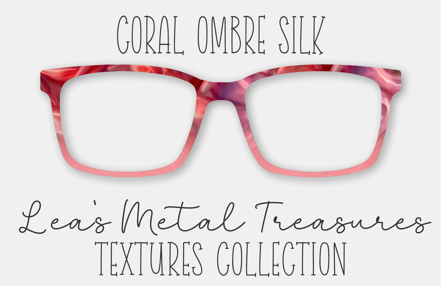 Coral Ombre Silk Eyewear Frame Toppers Comes WITH MAGNETS