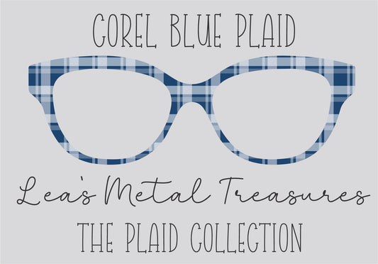 COREL BLUE PLAID Eyewear Frame Toppers COMES WITH MAGNETS