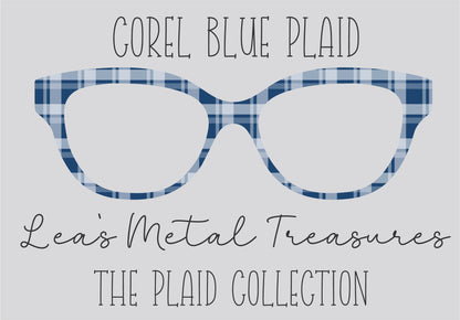 COREL BLUE PLAID Eyewear Frame Toppers COMES WITH MAGNETS
