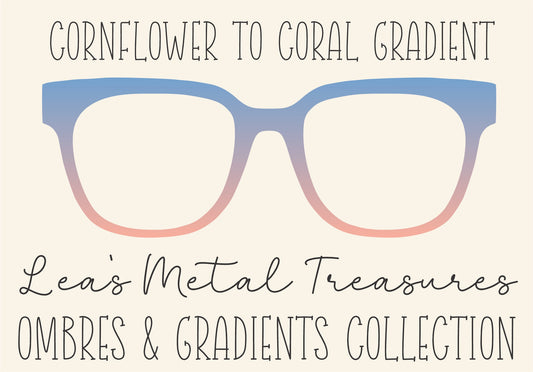 CORNFLOWER TO CORAL GRADIENT Eyewear Frame Toppers COMES WITH MAGNETS