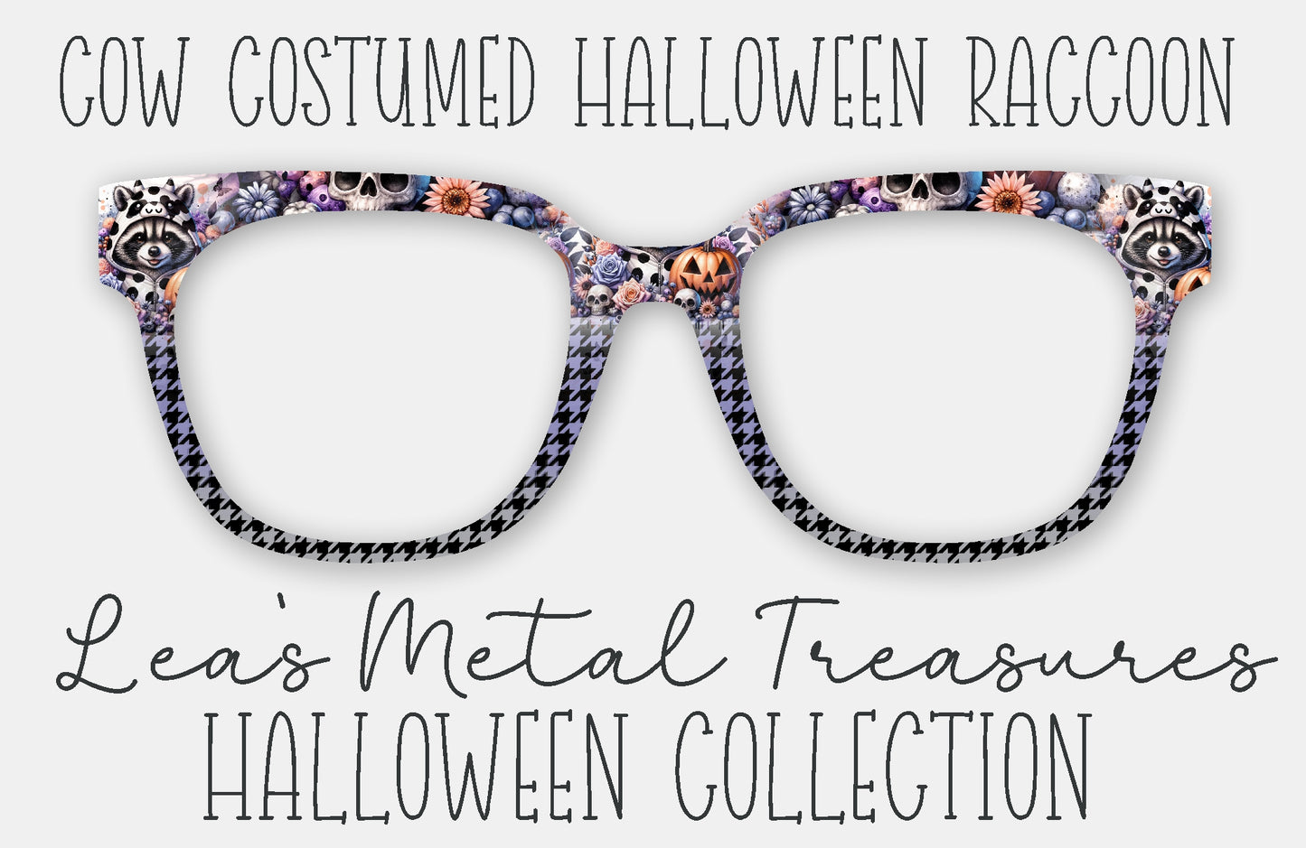 Cow Costumed Halloween Raccoon Magnetic Eyewear Frame Toppers - September 25 Topper of the Month