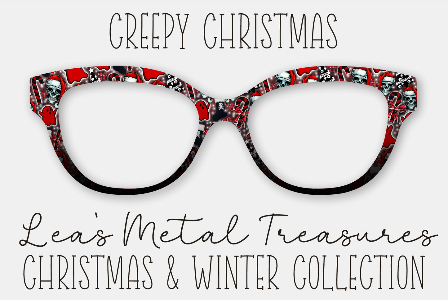 Creepy Christmas PATTERN Eyewear Frame Toppers