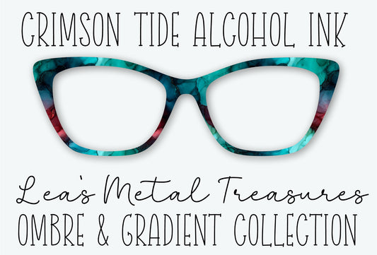 Crimson Tide Alcohol Ink Eyewear Frame Toppers