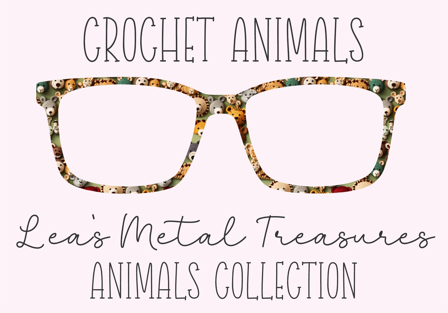 CROCHET ANIMALS Eyewear Frame Toppers COMES WITH MAGNETS