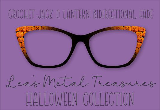 Crochet Jack O Lantern Bidirectional Fade Eyewear Frame Toppers COMES WITH MAGNETS