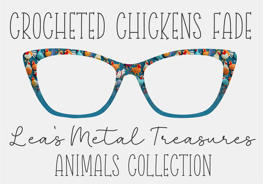 CROCHETED CHICKENS FADE Eyewear Frame Toppers COMES WITH MAGNETS